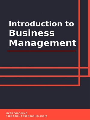 cover image of Introduction to Business Management